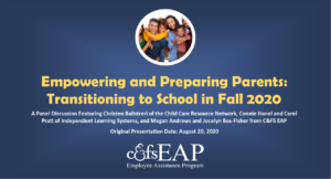 Empowering and Preparing Parents: Transitioning to School in Fall 2020